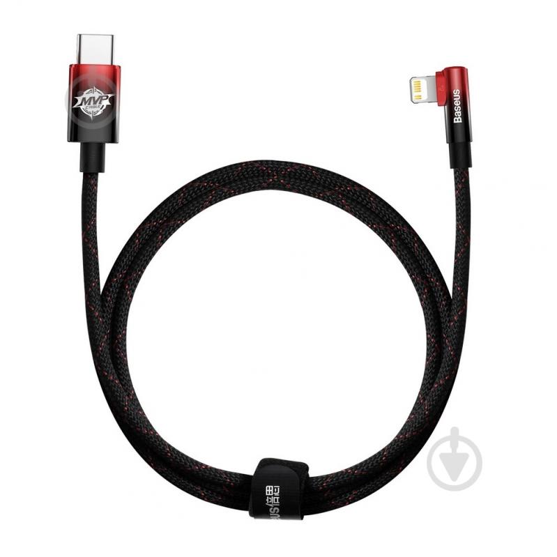 Кабель BASEUS MVP 2 Elbow-shaped Fast Charging Data Cable Type-C to iP 20W 1 м black/red (CAVP000220) - фото 1