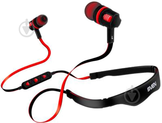 Наушники Sven E-216B black/red Bluetooth - фото 1
