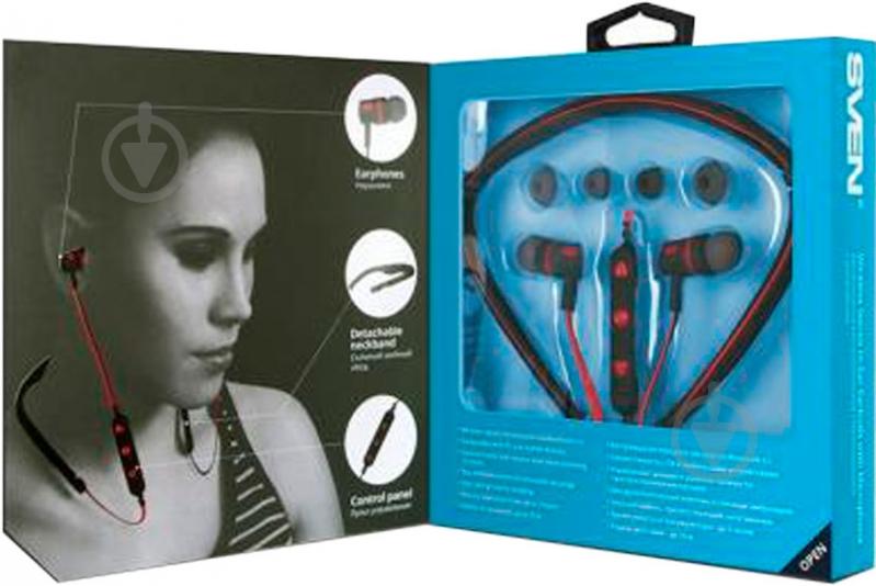 Наушники Sven E-216B black/red Bluetooth - фото 3