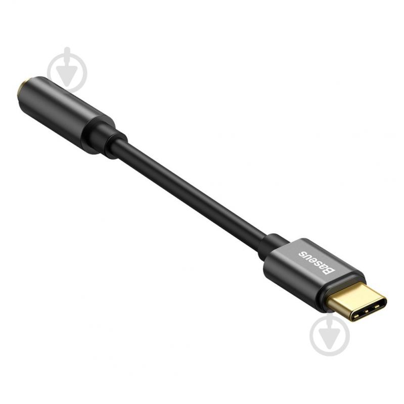 Адаптер для навушників BASEUS Type-C Male to 3.5mm Female Adapter L54 0,1 м black (CATL54-01) - фото 3