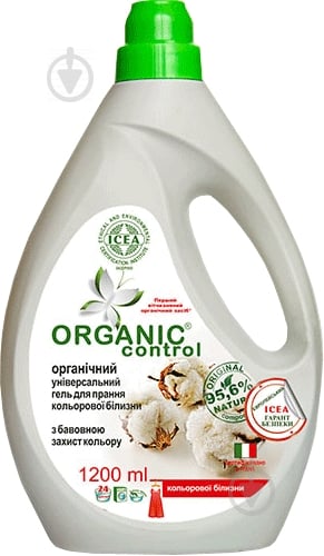 Гель для машинной и ручной стирки Organic Control Защита цвета 1,2 л - фото 1