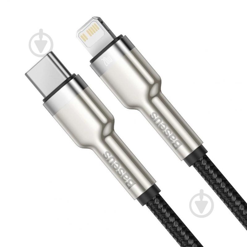 Кабель BASEUS Cafule Metal Type-C to Lightning PD 20W 1 м black (CATLJK-A01) - фото 2 Кабель BASEUS Cafule Metal Type-C to Lightning PD 20W 1 м black (CATLJK-A01) - фото 2