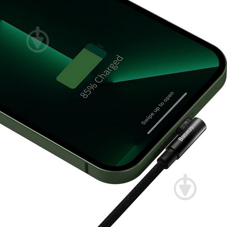 Кабель BASEUS MVP 2 Elbow-shaped Fast Charging Data Cable USB to iP 2.4A 1 м чорний (CAVP000001) - фото 6 Кабель BASEUS MVP 2 Elbow-shaped Fast Charging Data Cable USB to iP 2.4A 1 м чорний (CAVP000001) - фото 6