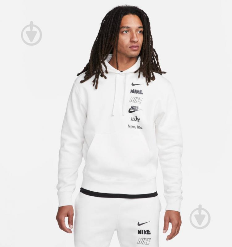 Джемпер Nike CLUB+ BB PO HOODIE MLOGO DX0783-030 р. 2XL бежевый - фото 1