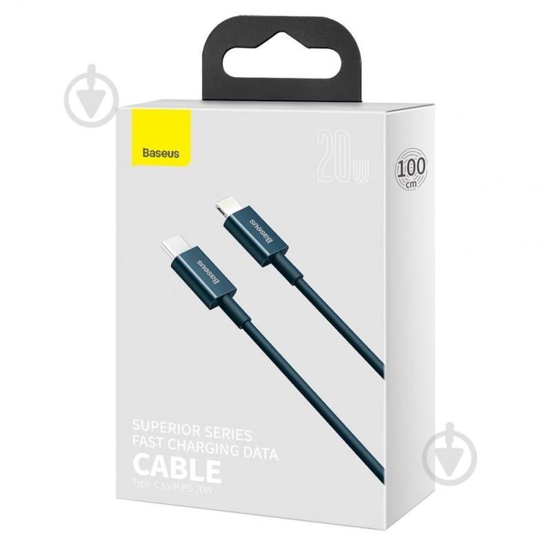 Кабель BASEUS Superior Series Fast Charging Data Cable Type-C to iP PD 20 W 1 м синий (CATLYS-A03) - фото 5