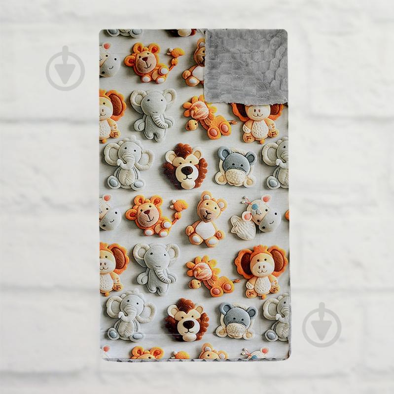 Плед Blanka Животные 75x85 см серый - фото 1