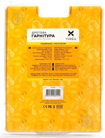 Гарнитура Vinga HSC010 black HSC010BK - фото 11 Гарнитура Vinga HSC010 black HSC010BK - фото 11