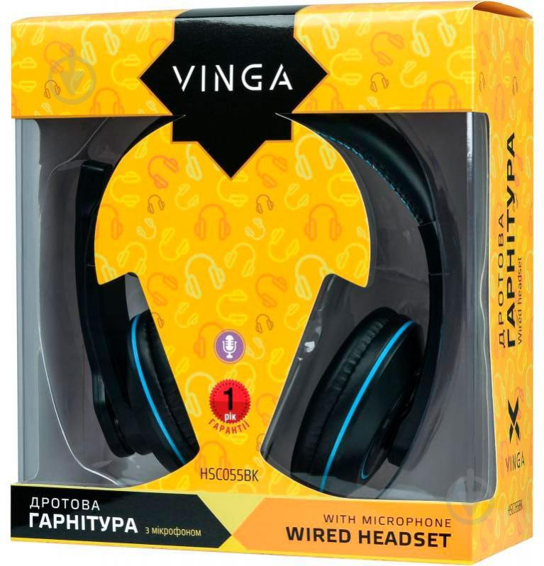 Навушники Vinga HSC055 black/blue HSC055BK - фото 6