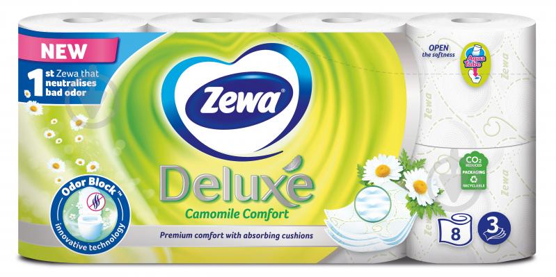 Туалетний папір Zewa Deluxe з ароматом ромашки тришаровий 8 шт. - фото 2