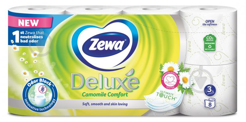 Туалетная бумага Zewa Deluxe с ароматом ромашки трехслойная 8 шт. - фото 2