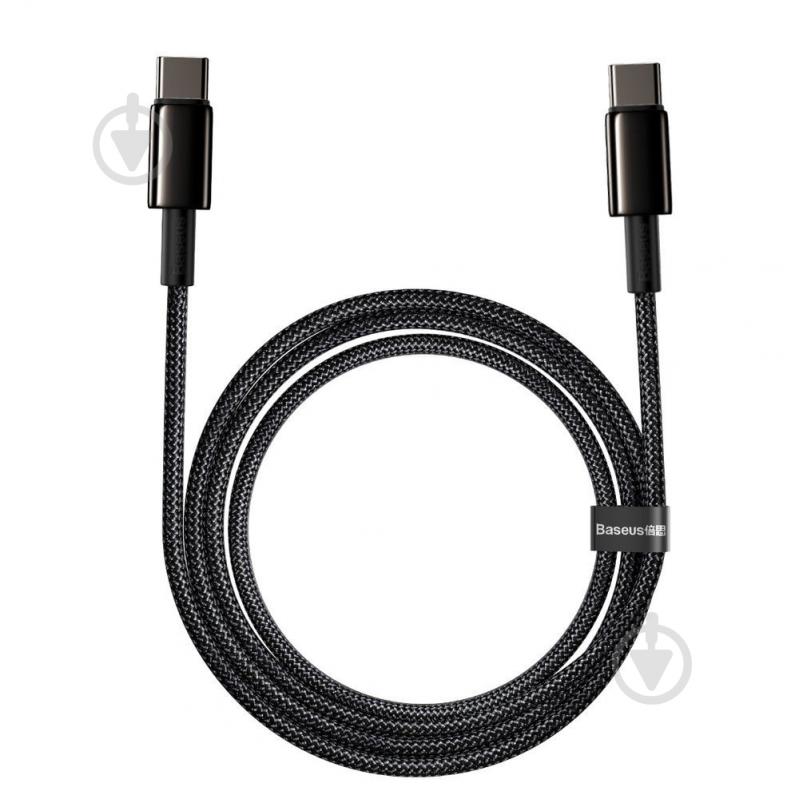 Кабель BASEUS Tungsten Gold Fast Charging Data Cable Type-C to Type-C 100W 2 м черный (CATWJ-A01) - фото 2 Кабель BASEUS Tungsten Gold Fast Charging Data Cable Type-C to Type-C 100W 2 м черный (CATWJ-A01) - фото 2