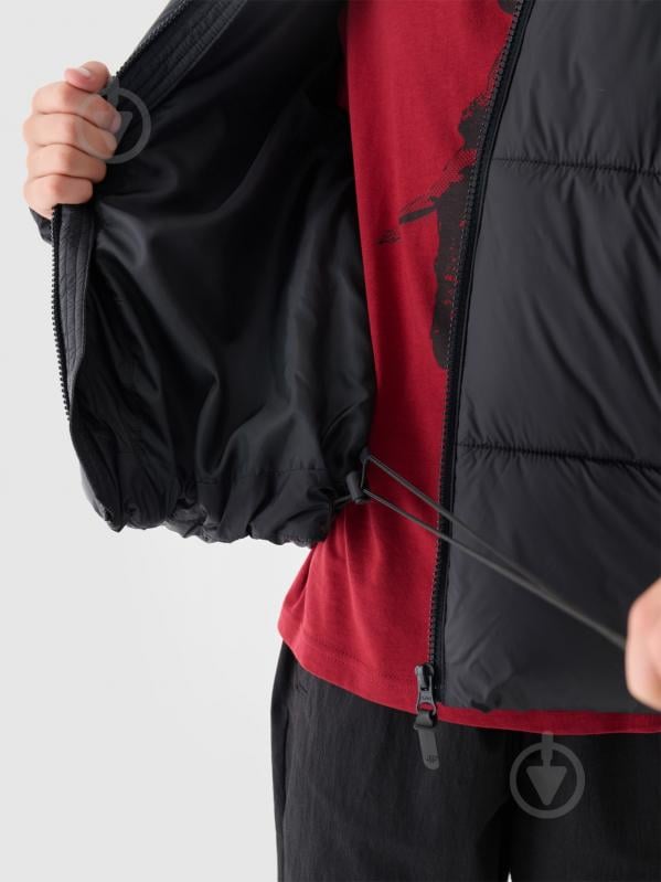Пуховик для хлопчиків зимовий 4F DOWN JACKET M463 4FJWAW24TDJAM463-20S чорний - фото 4
