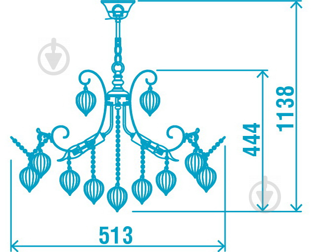 Люстра подвесная Victoria Lighting 6xE14 серебристо-перламутровый Orange/SP6 - фото 3