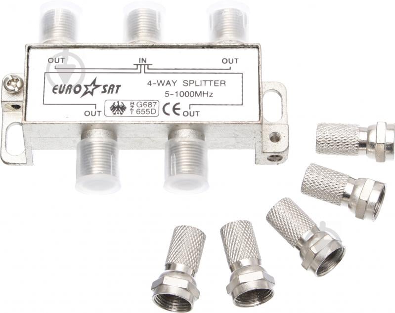 Разветвитель телевизионный EMT на 4 выхода + 5 F-разъемов 2-0142 - фото 2