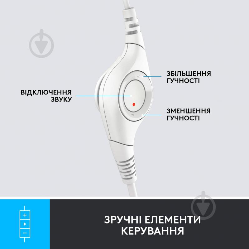 Гарнітура Logitech H390 USB white (981-001286) - фото 4