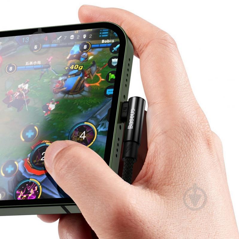 Кабель BASEUS MVP 2 Elbow-shaped Fast Charging Data Cable USB to iP 2.4A 2 м black (CAVP000101) - фото 6 Кабель BASEUS MVP 2 Elbow-shaped Fast Charging Data Cable USB to iP 2.4A 2 м black (CAVP000101) - фото 6