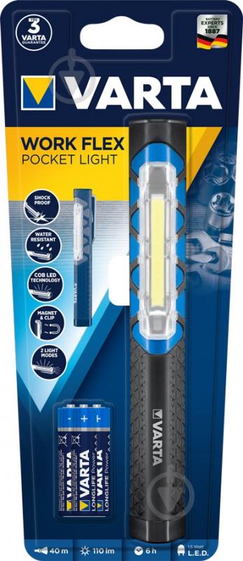 Ліхтарик Varta 17647101421 Work Flex Pocket Light синій - фото 4