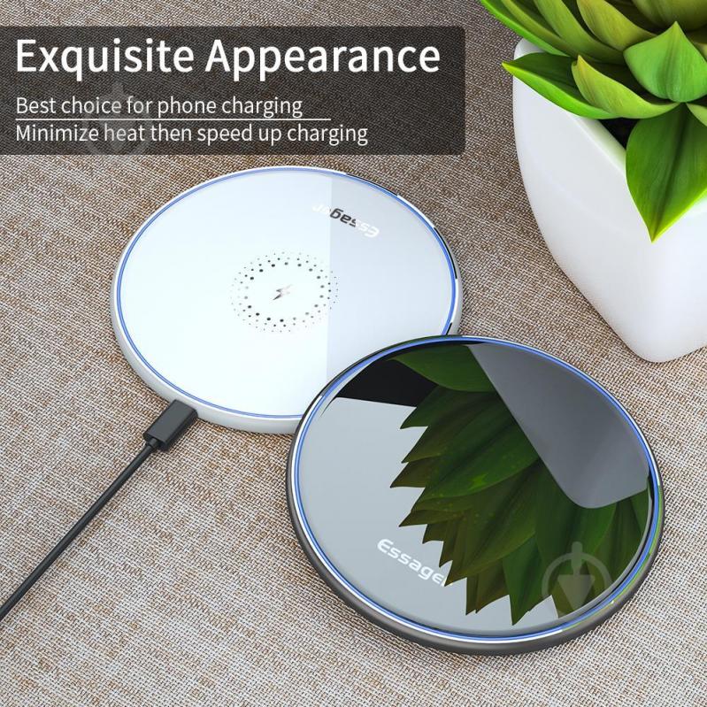 Бездротовий зарядний пристрій Essager Desktop QI Magnetic Wireless Phone Charger 15W White (EWXZMX-JMB02) - фото 4