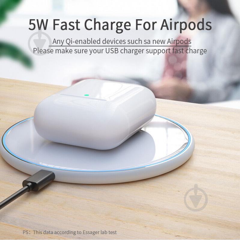 Бездротовий зарядний пристрій Essager Desktop QI Magnetic Wireless Phone Charger 15W White (EWXZMX-JMB02) - фото 5