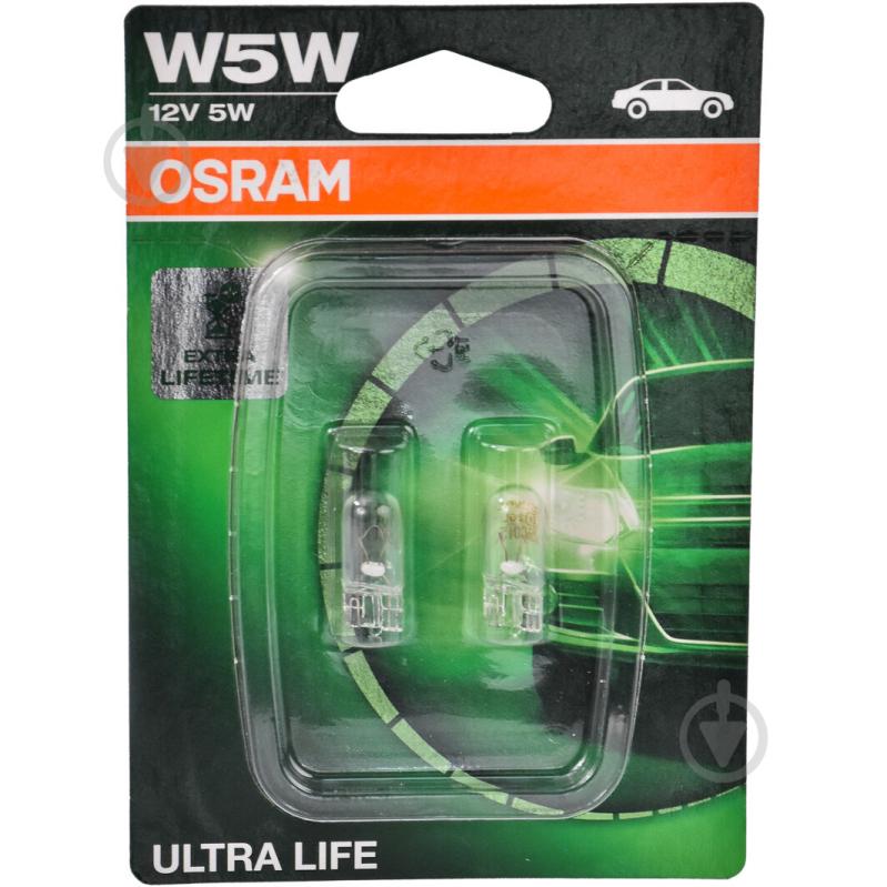 Автолампа накаливания Osram Ultra Life W5W 5 Вт 2 шт.(OS 2825 ULT_02B) - фото 1