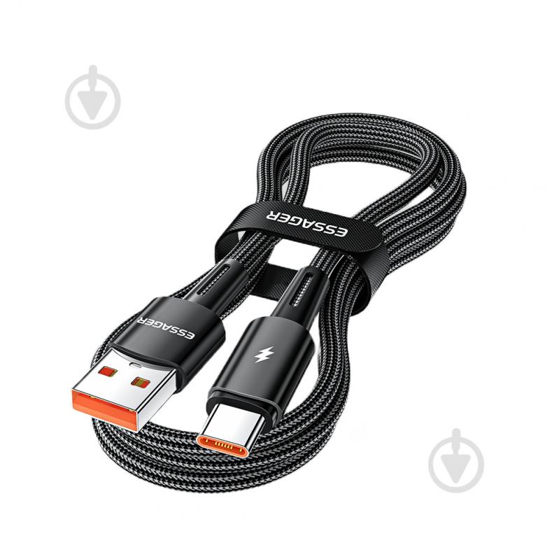 Кабель Essager Sunset USB A to Type C 120W USB 2 м чорний (EXC120-CGA01-P) - фото 1