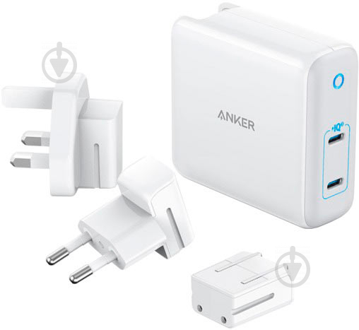 Сетевое зарядное устройство Anker PowerPort Atom III Duo — 60 W 2xUSB-С White - фото 1