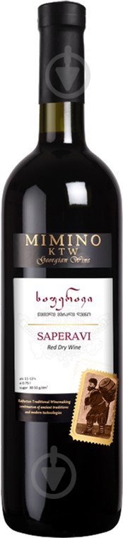 Вино Мимино Саперави красное сухое 0,75 л - фото 1