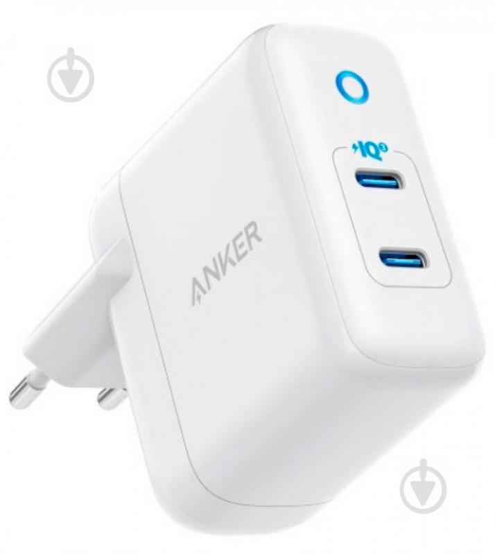 Мережевий зарядний пристрій Anker PowerPort III Duo - 36W 2xUSB-С White - фото 1