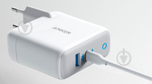 Мережевий зарядний пристрій Anker PowerPort+ Atom III 45W USB-C+15W USB-A White - фото 3