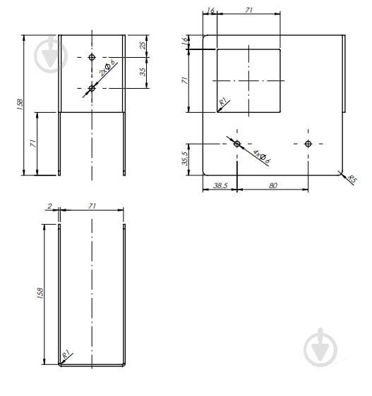 З'єднувач кутовий для дровниці SEK1 (брус 70x70) - фото 4