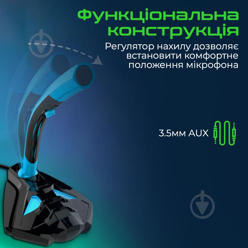 Микрофон Vertux Streamer-4 AUX 3.5 мм (streamer-4.blue) - фото 3