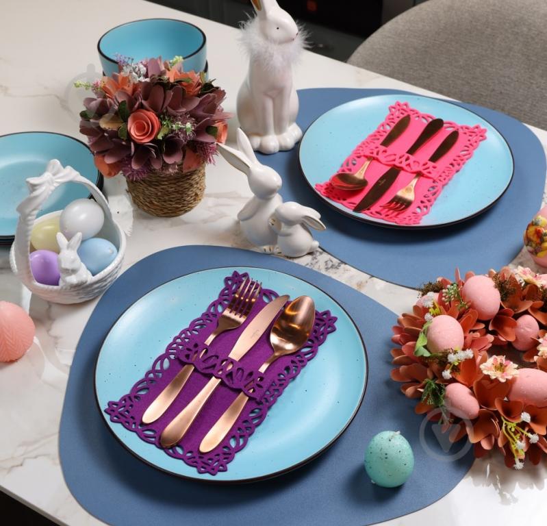 Конверт для столовых приборов Аплі Краплі Easter 24x14 см малиновый - фото 3