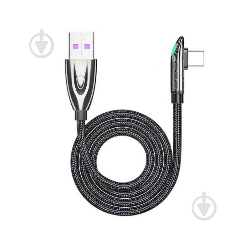 Кабель Essager Bullet Train 6A 66W USB Type C Cable 1 м чорний (EXCT-FXH01) - фото 1