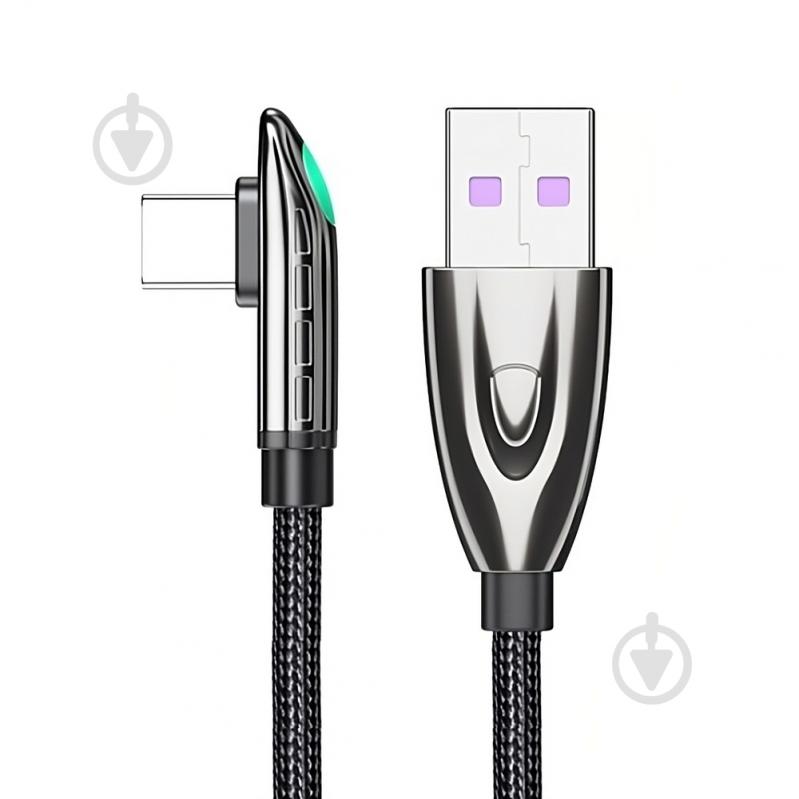 Кабель Essager Bullet Train 6A 66W USB Type C Cable 1 м черный (EXCT-FXH01) - фото 2