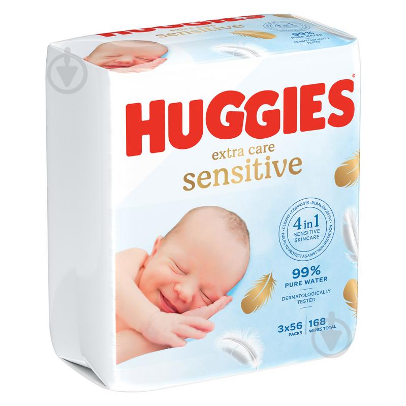 Дитячі вологі серветки Huggies Pure Gold Triplo 168 шт. - фото 2