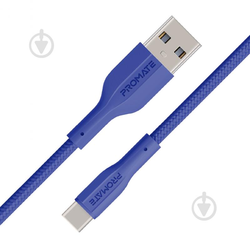 Кабель Promate xCord-AC USB-A to USB-C 2А 1 м 1 м темно-синий (xcord-ac.navy) - фото 1