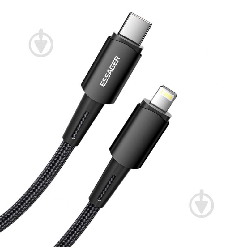 Кабель Essager Sunset Type-C to Lightning 20W USB Charging Cable 1 м чорний (EXCTL-CG01) - фото 3