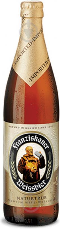 Пиво Franziskaner Hefe Weissbier світле нефільтроване 5,1% 0,5 л - фото 1