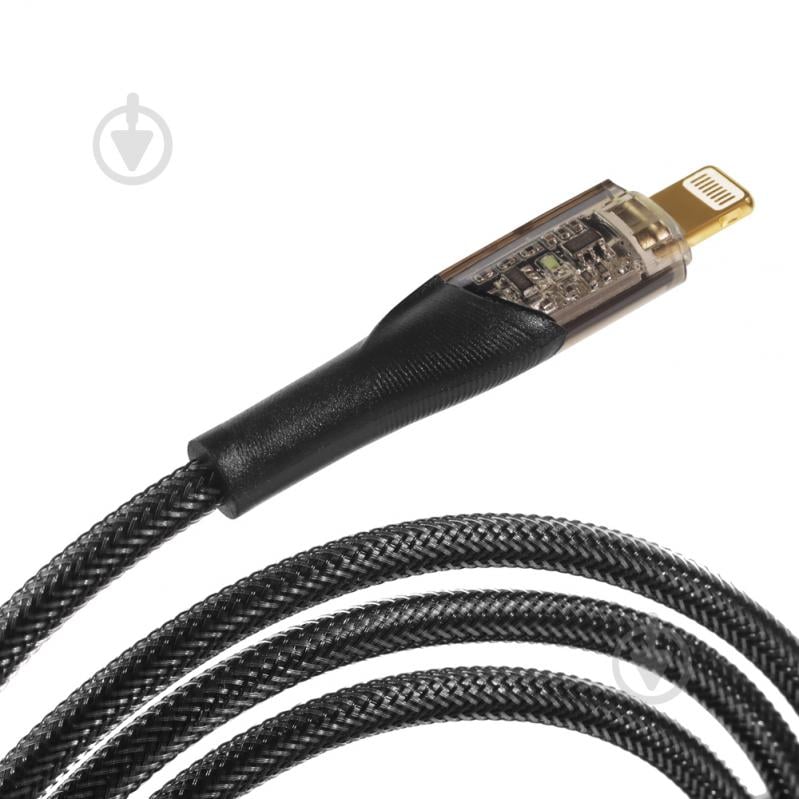 Кабель Essager Interstellar Transparent Design USB Charging Cable Type C to Lightning 1 м чорний (EXCTL-XJ01-P) - фото 2