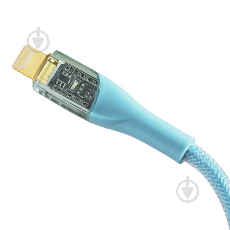 Кабель Essager Interstellar Transparent Design USB Charging Cable Type C to Lightning 1 м голубой (EXCTL-XJ03-P) - фото 3