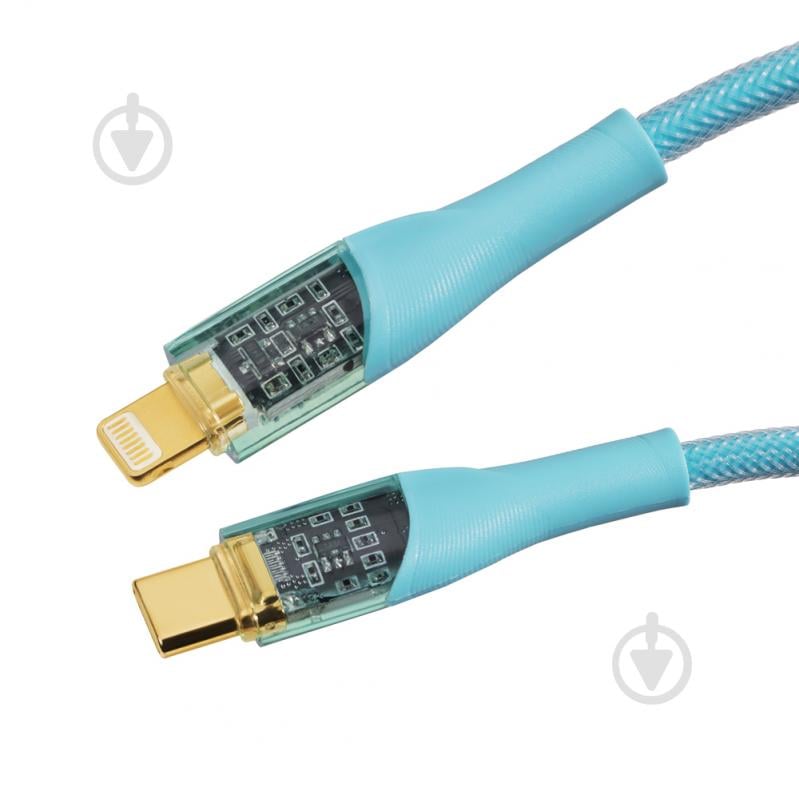 Кабель Essager Interstellar Transparent Design USB Charging Cable Type C to Lightning 1 м голубой (EXCTL-XJ03-P) - фото 2