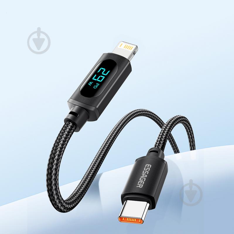 Кабель Essager Enjoy LED Digital Display USB Charging Cable Type C 1 м (EXCTL-XY01-P) - фото 3