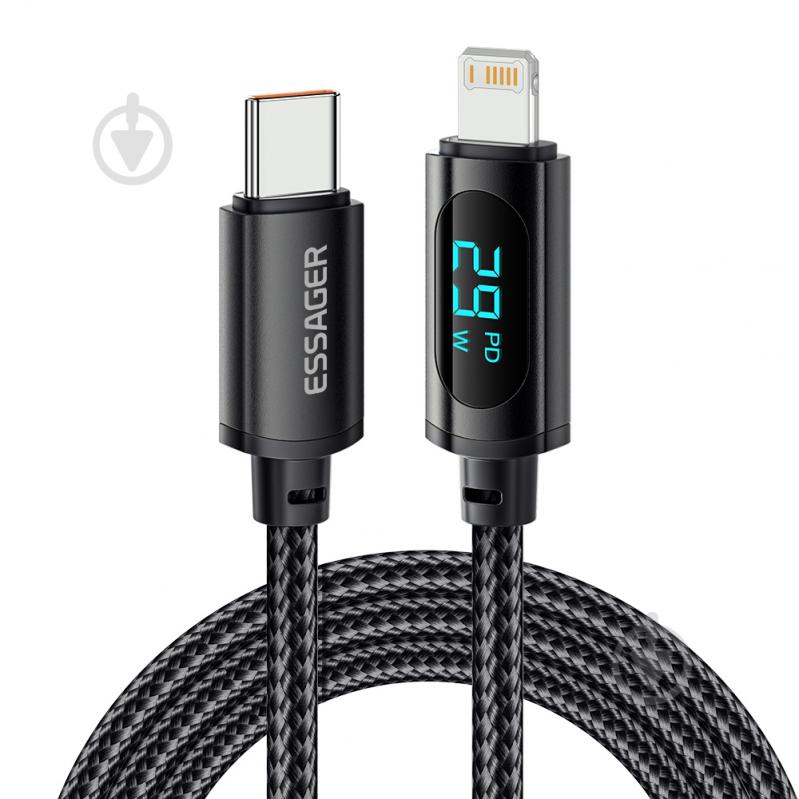 Кабель Essager Enjoy LED Digital Display USB Charging Cable Type C 1 м (EXCTL-XY01-P) - фото 1