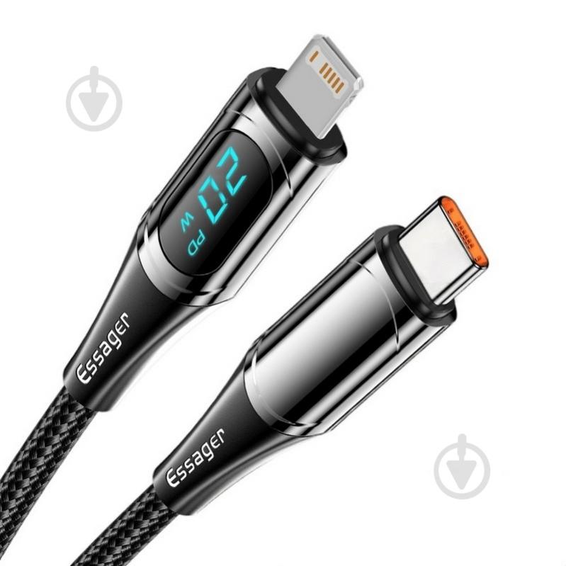 Кабель Essager LED Digital Display PD 20W Fast Charging 1 м черный (EXCTL-YD01) - фото 3