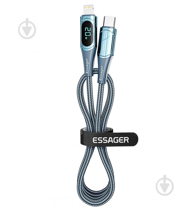 Кабель Essager LED Digital Display PD 20W Fast Charging 2 м синий (EXCTL-YDA03) - фото 4