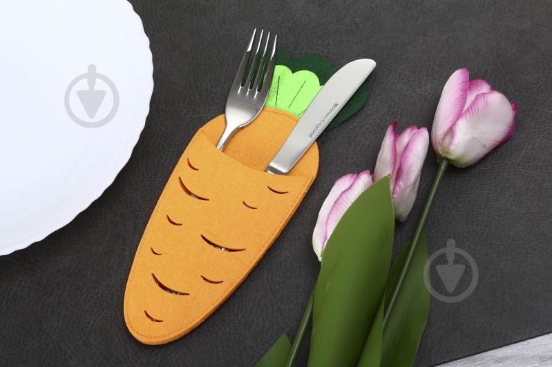 Конверт для столових приборів Аплі Краплі Carrot 21,5x8 см помаранчевий/зелений - фото 3 Конверт для столових приборів Аплі Краплі Carrot 21,5x8 см помаранчевий/зелений - фото 3