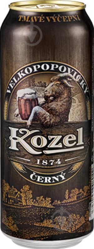 Пиво Velkopopovitsky Kozel темное фильтрованное ж/б 3,7% 0,5 л - фото 1