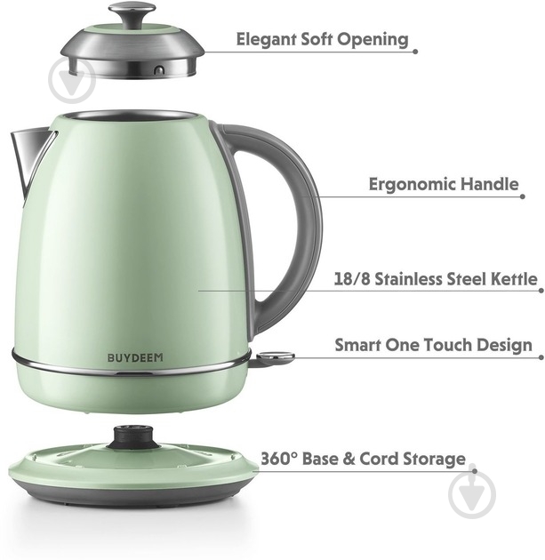 Електрочайник BUYDEEM K640 Cozy Greenish (K640-CG/EU) - фото 9 Електрочайник BUYDEEM K640 Cozy Greenish (K640-CG/EU) - фото 9