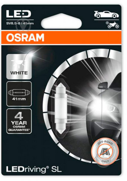 Автолампа светодиодная Osram LEDriving C5W 0,6 Вт 1 шт.(6413DWP-01B) - фото 2