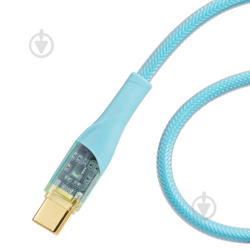 Кабель Essager Interstellar Transparent Design USB Charging Cable Type C to Type C 1 м голубой (EXCTT1-XJ03-P) - фото 2